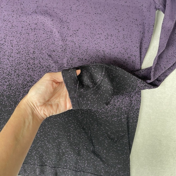 Athleta Shirt Womens Large Purple‎ Ombre Base Layer Granola Girl Stretch Comfort - Picture 6 of 6